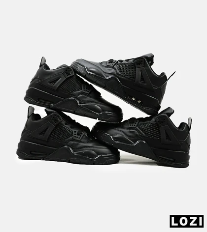 کتانی ساق‌دار مردانه و زنانه مشکی Nike air jordan 4