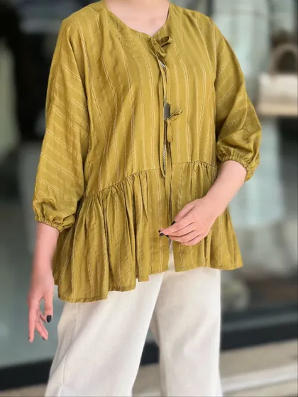 مانتو پاپیونی چین‌دار کد 530