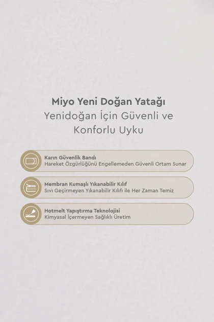 تخت نوزاد Yataş Mini مدل Miyo اسفنجی