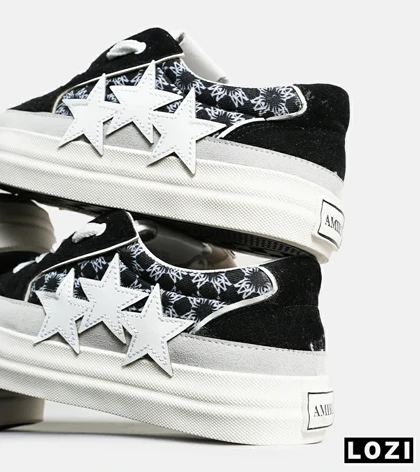کفش اسنیکرزمشکی طوسی سفید Amiri Stars v2