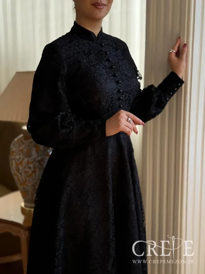 پیراهن گیپور کمربند دار