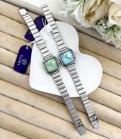 ساعت فلورا استیل زنانه صفحه مربعی 765