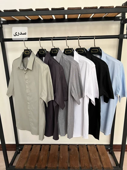 ✨پیراهن استین کوتاه دکمه مخفی 2538✨