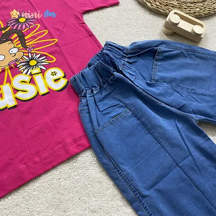 تیشرت شلوارک جین دخترانه مدل SUSIE 8 تا 10 سال