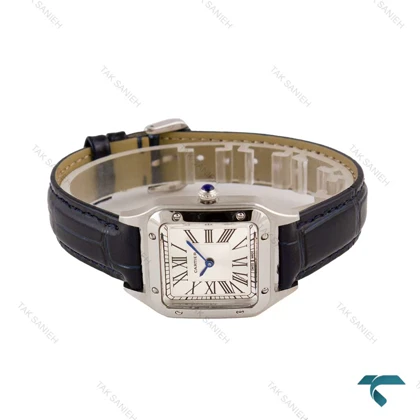 ساعت کارتیر سانتوس دومونت زنانه سیلور سرمه ای Cartier-6818-L