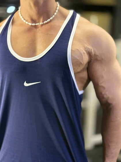 رکابی قهرمانی طرح Nike بدنسازی سرمه ای