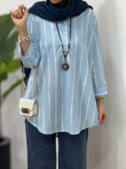 تونیک مانتویی جلوبسته پری کد 3031