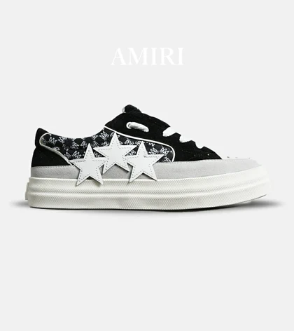 کفش اسنیکرزمشکی طوسی سفید Amiri Stars v2 مدل 7073