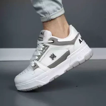 کفش کتانی مردانه امیری سفید طوسی