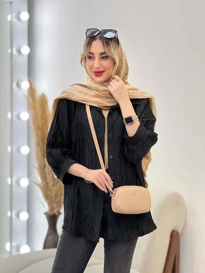 شومیز جلو دکمه آستین سه ربع