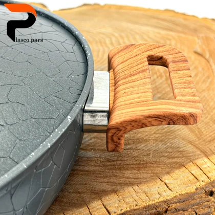 تابه 28 دودسته آنتیک دسته چوبی گرانیتی طوسی هاناتک