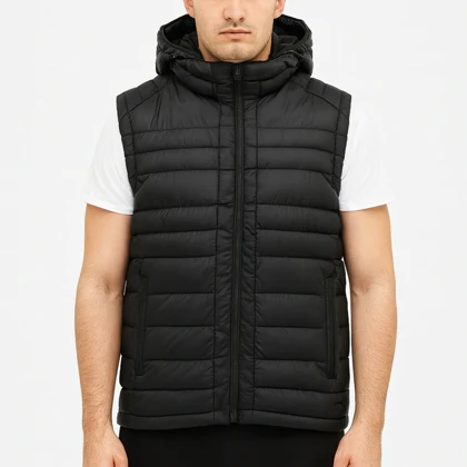 پافر مردانه سیلیکونی مشکی استایل شیک و مینیمال مناسب سرما کد 26709