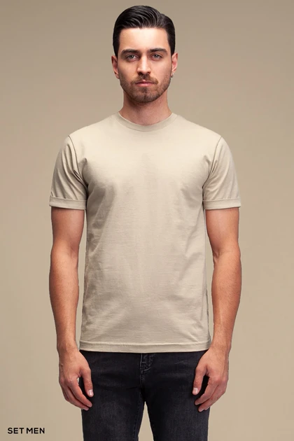 تیشرت مردانه یقه گرد آستین کوتاه