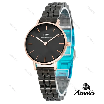 ساعت دنیل ولینگتون زنانه مشکی رزگلد بند فلزی اسمال w-3136