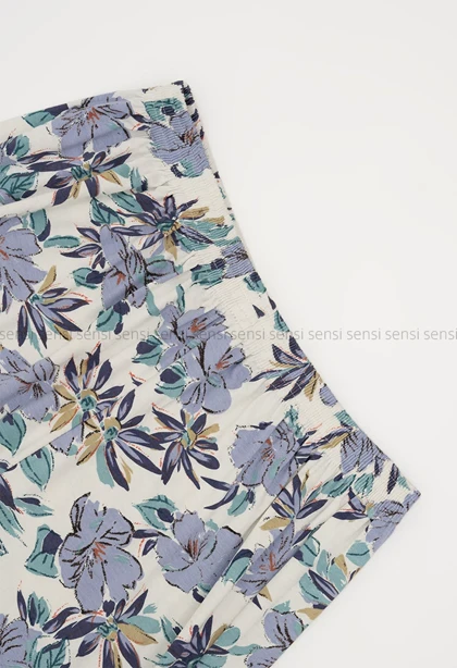 بلوز شلوار طرحدار یقه دلبری کد1005524