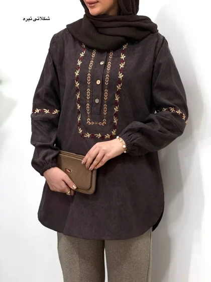 مانتو پاییزه گلدوزی نسا 3