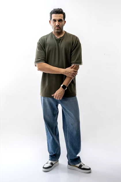 تیشرت آستین کوتاه ژاکارد جودونی مردانه