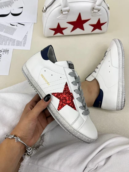 کتانی ونس زنانه گولدن گوس اس استار رویه سویت ستاره لمه GOLDEN GOOSE SSTAR کد 1661 دختر طهرونی