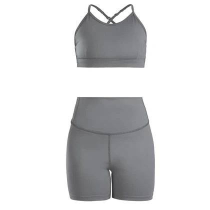 ست نیم‌تنه و کشاله بند ورزشی زنانه الو مدل 4B0153 طوسی روشن