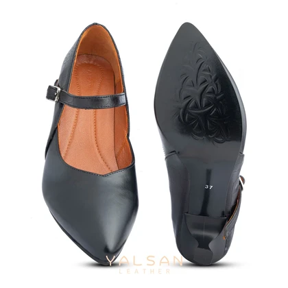 کفش پاشنه‌دار زنانه چرم یلسان مدل اولویا کد 603-PRM