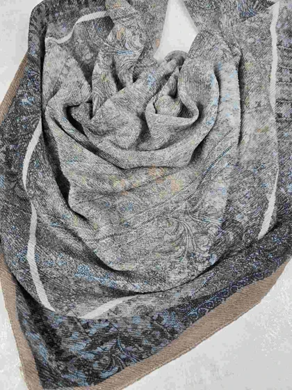 روسری نخی کلیشه طرح شالیزار کد 300