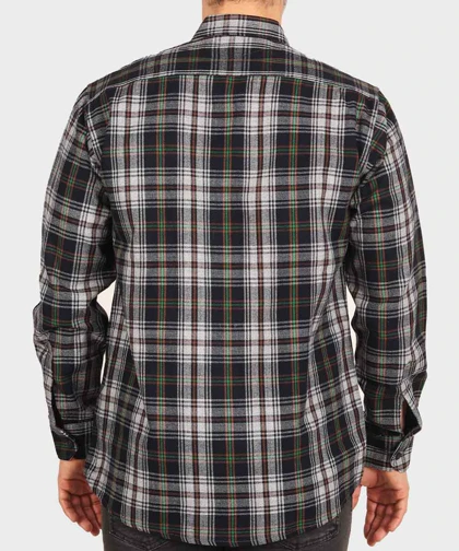 پیراهن مردانه پشمی چهارخانه سورمه ای 0161