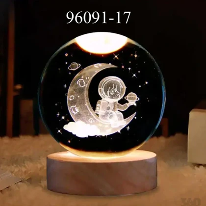 چراغ رومیزی/خواب مدل گوی کریستالی طرح فضانورد