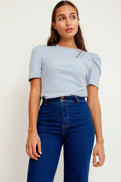 کراپ آستین پف zara