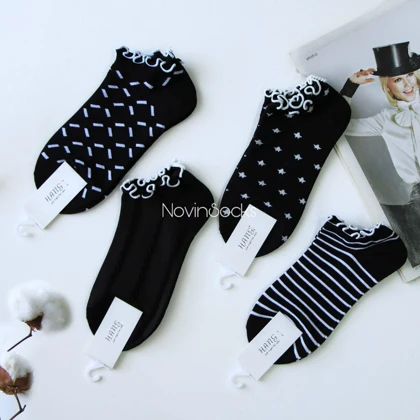 جوراب مچی نخی لبه چین‌دار