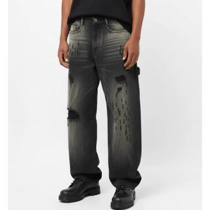 شلوار بالنی زاپ‌دار ذغالی