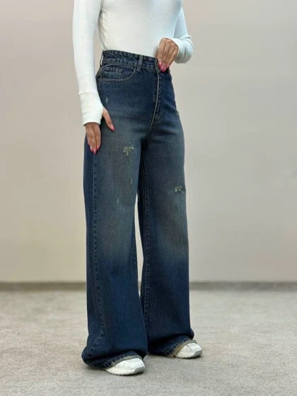 شلوار جین فلربگ سرمه ای 8170