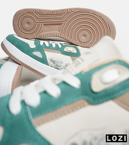 کفش کتانی مردانه کرم سبز NIKE AirForce Draw