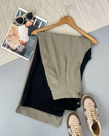 شلوار بگ جلو پیلی کد 4520