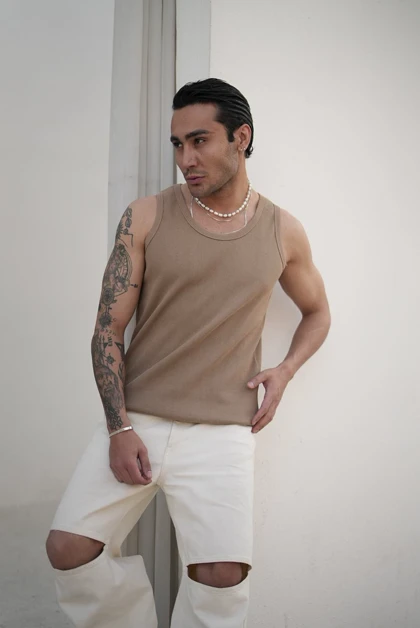 رکابی تنک تاپ ساده کوپ آیسان اسلامی نسکافه ای