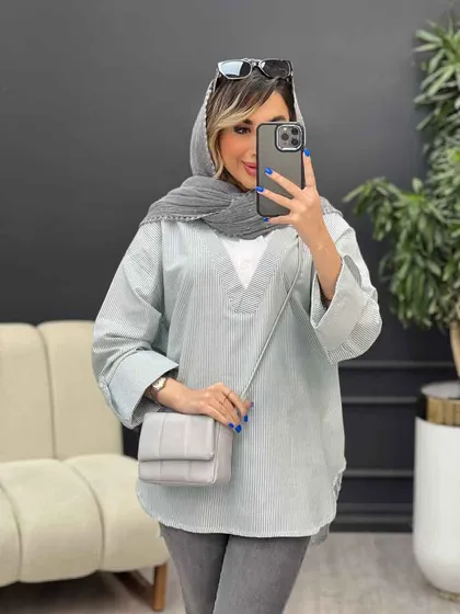 شومیز ترکیبی راه راه