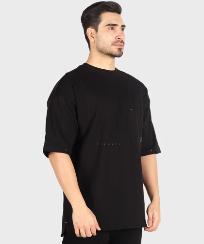 تیشرت باکسی مردانه ساده و تک جیب 1721