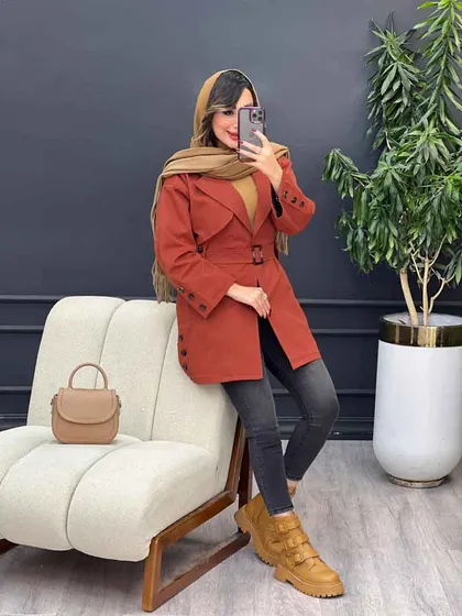 بارانی بغل چهاردکمه ژیله دار