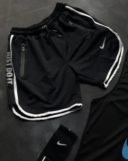 ست رکابی و شلوارک نایکی + جوراب