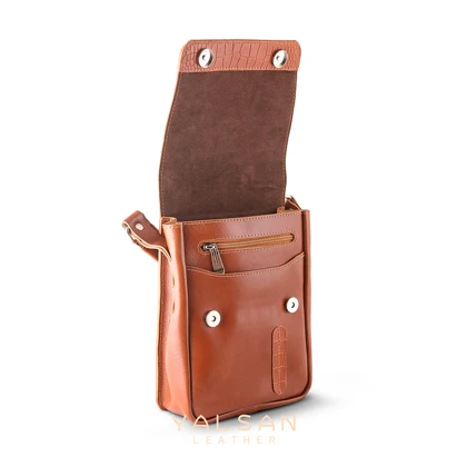 کیف دوشی چرم یلسان مدل ماهان کد 010-PRM