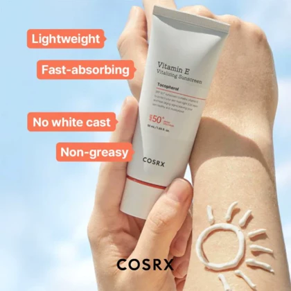 ضد آفتاب ویتامین E کوزارکس، COSRX SPF50 مناسب انواع پوست حجم 50 میلی‌لیتر