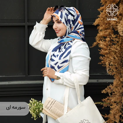 روسری ابریشم کجراه پیونی