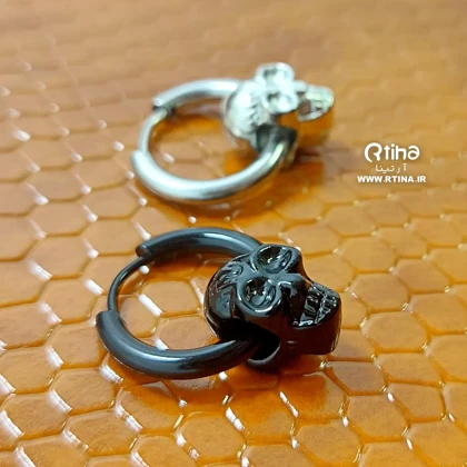پیرسینگ گوشواره حلقه‌ای طرح جمجمه ای