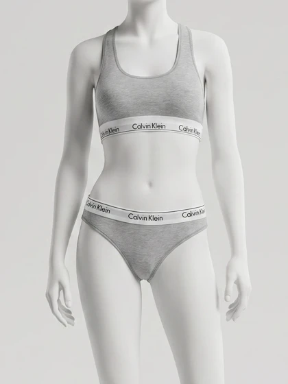 ست نیم‌تنه کاپ‌دار و شورت اسلیپ نخ پنبه کلوین کلاین Calvin Klein