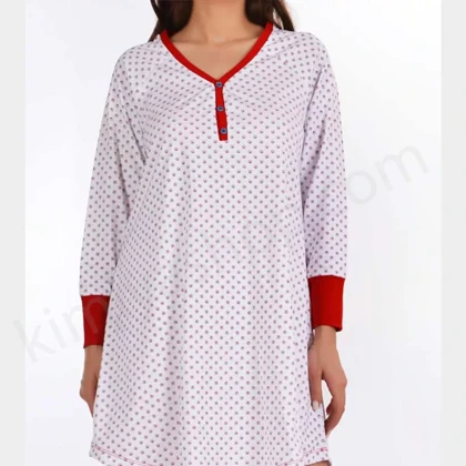 پیراهن آستین بلند گلاره زنانه ناربن – رنگ قرمز، کد 3514