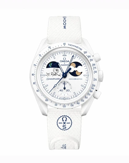 ساعت امگا سواچ مون شاین سفید Omega Swatch to the Moonshine white