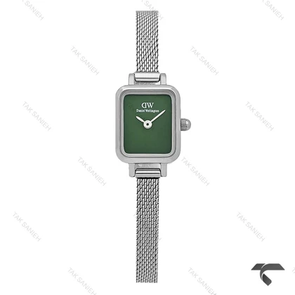 ساعت دنیل ولینگتون مینی زنانه سیلور صفحه سبز مهندسی حصیری DW-10675-L
