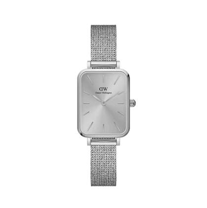 ساعت دنیل ولینگتون حصیری زنانه نقره ای صفحه مستطیل سیلور Daniel Wellington Silver