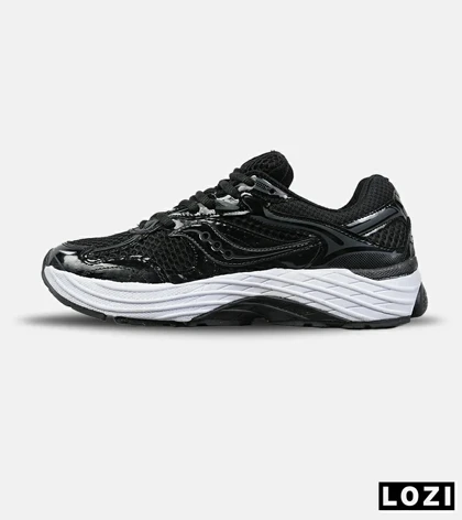 کفش کتانی مردانه و زنانه مشکی سفید Saucony pro grid omni 9 مدل 8640