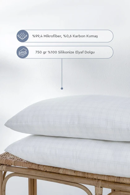 بالش Yataş مدل Anti-Stress 2'li Rollpack میکروفایبر - سفید