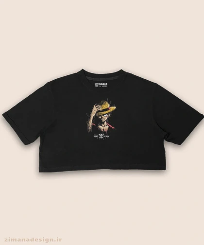کراپ زنانه طرح وان پیس شخصیت لوفی کد 905